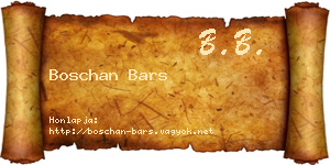 Boschan Bars névjegykártya
